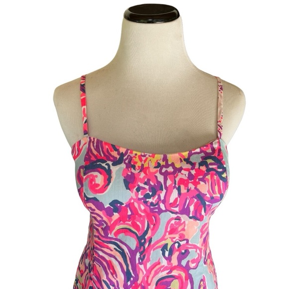 Lilly Pulitzer Shelli Serene Blue  Big escapade back Tie dress sz 4 - Picture 2 of 9